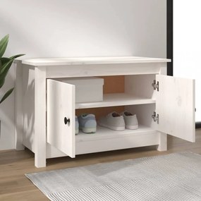 fehér tömör fenyőfa cipősszekrény 70 x 38 x 45,5 cm