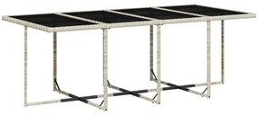13 részes szürke polyrattan kerti étkezőgarnitúra párnákkal