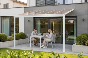 alumínium pergola LANITPLAST WALL 33 fehér + bronz PC LG2121