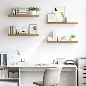 vidaXL Falpolc Falra szerelhető 4 pcs Barna 80 x 23,5 x 4 cm Faanyag