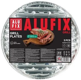 Grilltálca, 34 cm, kör alakú, 3 db, ALUFIX (KHK1080)