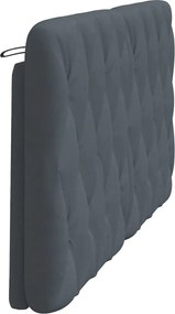 sötétszürke bársony fejtámla párna 152 cm