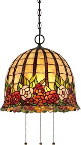 Quoizel klasszikus tiffany függeszték rosecliffe barna elsqz-rosecliffe-p