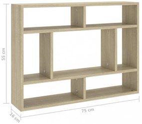 sonoma tölgy szerelt fa fali polc 75 x 16 x 55 cm
