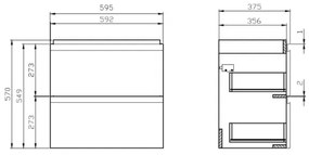 Cersanit S801-227-DSM - MODUO SLIM falra szerelhető fürdőszobai szekrény mosdóval, fehér