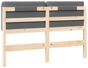 Kárpitozott fejtámla fejtámlával Barna és Világosszürke 160 cm