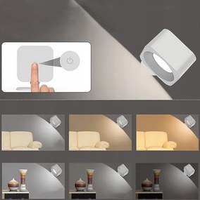 Vezeték nélküli mágneses LED lámpa az ágy fölé - fehér