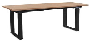 OfficeTech Strong állítható magasságú asztal 200 x 80 cm, fekete alap, tölgy