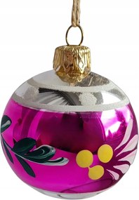 Retro Csillogó Gömb Virágos Rózsaszín