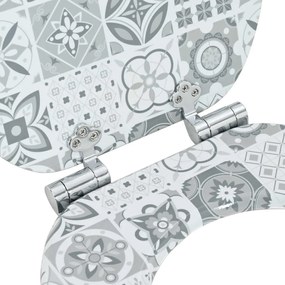 Lágy záródású WC ülőke 2 pcs Kék és fehér porcelán 44 x 38 cm
