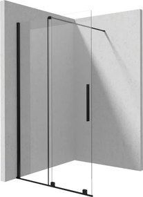 Prizma csúsztatható walk-in zuhanyfal_100x195, fekete