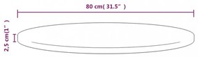 fehér tömör fenyőfa asztallap Ø80 x 2,5 cm