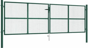 vidaXL zöld acél hálós kerti kapu 400 x 125 cm