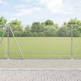 Horganyzott Drótháló Kerítés 7 Flancos Oszloppal 1,2 x 10 m Horganyzott acél