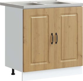 vidaXL Konyhaszekrény Kalmar Artisan tölgy 80 x 46 x 81,5 cm Faanyag