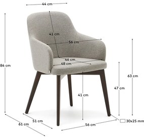 Bézs kárpitozott karfás étkezőfotel Nelida – Kave Home