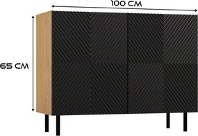 MIX Kama 2 komód, tölgy-fekete