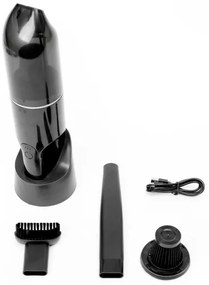 Hordozható újratölthető autós porszívó 75W/2000 mAh fekete