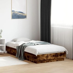 füstös tölgy színű ágykeret LED-világítással 75x190 cm