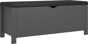 vidaXL szürke szerelt fa tárolódoboz párnával 105 x 40 x 45 cm