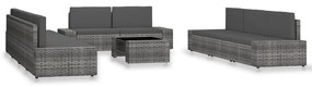 vidaXL 10 részes szürke polyrattan kerti ülőgarnitúra