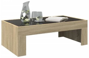 Sonoma tölgy végtelen hatású LED-es dohányzóasztal 90x50x30 cm