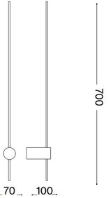 Ideal Lux - LED Fali lámpa ESSENCE LED/12W/230V 2700K 70 cm CRI 90 fekete