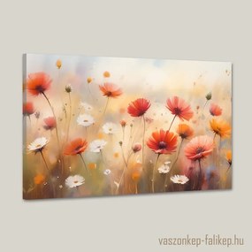 Színes virágok a mezőn tájkép – természetes harmónia otthonra 60x40 cm