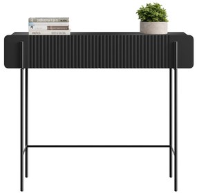 Malmi fésülködőasztal fiókokkal 100 cm - fekete matt / fekete lábak
