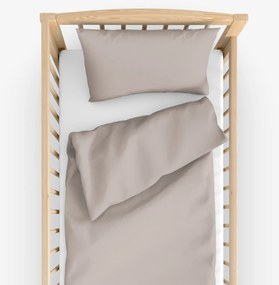 Goldea gyermek pamut ágyneműhuzat kiságyba - szürkésbarna 90 x 130 és 40 x 60 cm