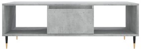 Betonszürke szerelt fa dohányzóasztal 104 x 60 x 35 cm