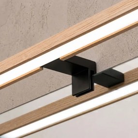 Brilagi - WOODY MIRROR 3 az 1-ben fürdőszobai LED tükörvilágítás LED/8W/230V IP44 fekete/tölgy