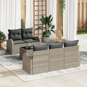 Kerti Kanapé Szett párnával 6 pcs Világosszürke 55 x 55 x 37 cm
