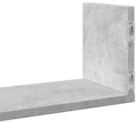 3 db betonszürke szerelt fa fali polc 80 x 18 x 18 cm