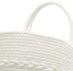 barna-fehér pamut tárolókosár Ø43 x 38 cm