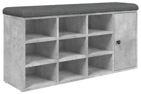 betonszürke szerelt fa cipőtároló pad 102 x 32 x 50 cm