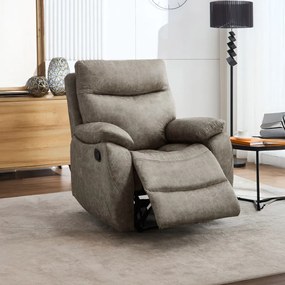 TV és relax Fotel kézi vezérléssel, vintage dekorációjú, szarvasgombás szövettel bevonva