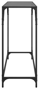 acél tálalóasztal fekete üveglappal 98 x 35 x 81 cm
