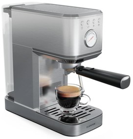 Klarstein SteelPresso Slim kávéfőző, portafilter, tartozékokkal együtt