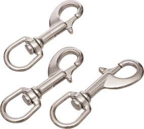 120 mm-es Rozsdamentes Acél forgó karabiner kulcstartóhoz, kötélhez A4 (1 db)