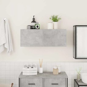betonszürke szerelt fa fali fürdőszobaszekrény 80 x 25 x 30 cm