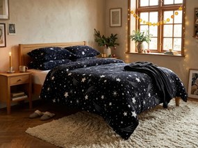 NIGHT SKY fekete mikroplüss ágyneműhuzat Ágyneműhuzat mérete: 70 x 90 cm | 140 x 200 cm