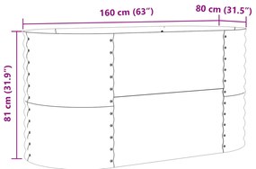 Kerti Emelt Ágy Barna 160x80x81 cm Galvanizált Acél