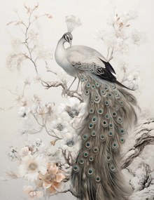 Poszter 50x65cm Páva Grácia