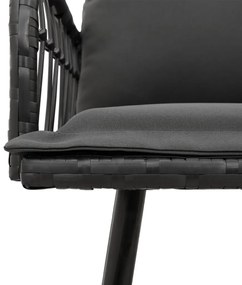 L-alakú kanapé Fekete 231x173x78 cm Polirattan