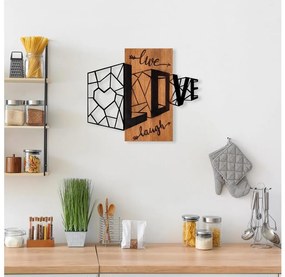 Falra szerelhető dekoráció 68x58 cm szerelem fa/fém