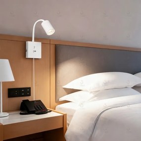 Immax 08296L - Fali lámpa USB-csatlakozóval PUNTO 1xGU10/9W/230V fehér