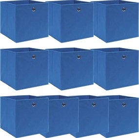 vidaXL 10 db kék szövet tárolódoboz 32 x 32 x 32 cm