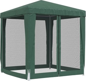 Zöld HDPE rendezvénysátor 4 hálós oldalfallal 2 x 2 m