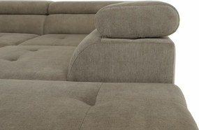 Ülőgarnitúra tárolóhellyel, világosbarna melír, szövet, jobbos, BUTON R